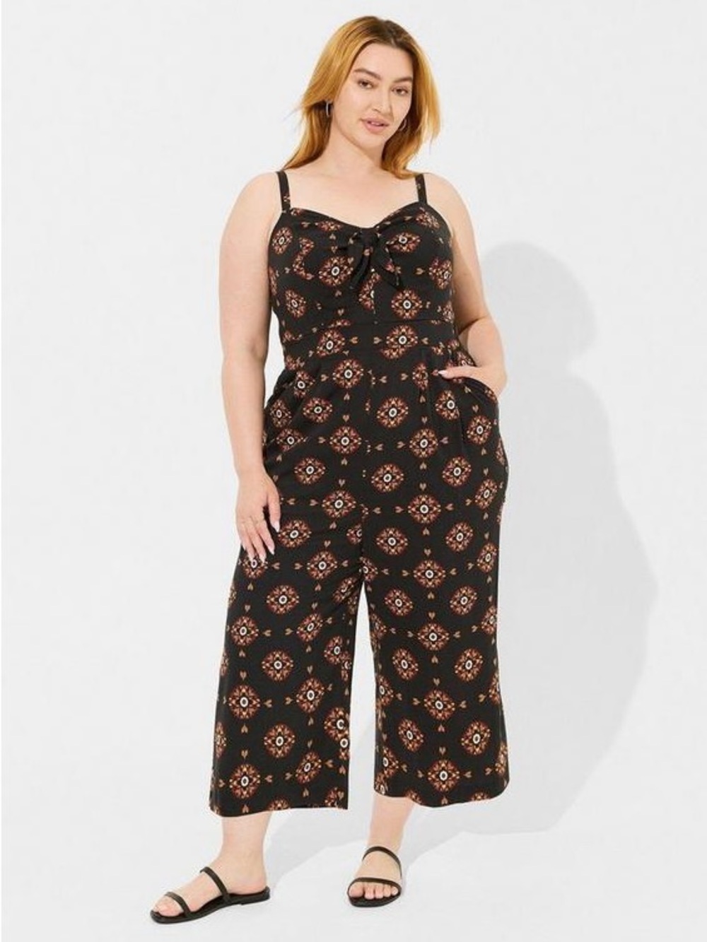 Torrid Tie Front Culotte Jumpsuit